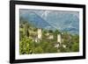 Traditional medieval Svanetian tower houses, Lashtkhveri village, Svaneti region, Georgia, Caucasus-G&M Therin-Weise-Framed Photographic Print