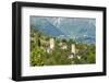 Traditional medieval Svanetian tower houses, Lashtkhveri village, Svaneti region, Georgia, Caucasus-G&M Therin-Weise-Framed Photographic Print