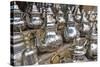 Traditional Metal Moroccan Mint Tea Pots for Sale in the Souks in the Old Medina-Matthew Williams-Ellis-Stretched Canvas