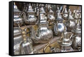 Traditional Metal Moroccan Mint Tea Pots for Sale in the Souks in the Old Medina-Matthew Williams-Ellis-Framed Stretched Canvas