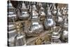 Traditional Metal Moroccan Mint Tea Pots for Sale in the Souks in the Old Medina-Matthew Williams-Ellis-Stretched Canvas