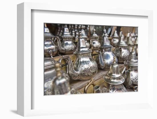 Traditional Metal Moroccan Mint Tea Pots for Sale in the Souks in the Old Medina-Matthew Williams-Ellis-Framed Photographic Print