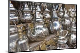 Traditional Metal Moroccan Mint Tea Pots for Sale in the Souks in the Old Medina-Matthew Williams-Ellis-Mounted Photographic Print
