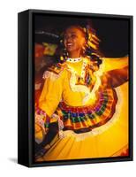 Traditional Mexican Dress, Caribbean-Robin Hill-Framed Stretched Canvas