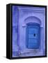 Traditional Moorish-styled Blue Door, Morocco-Merrill Images-Framed Stretched Canvas