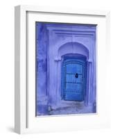 Traditional Moorish-styled Blue Door, Morocco-Merrill Images-Framed Photographic Print