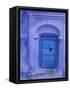 Traditional Moorish-styled Blue Door, Morocco-Merrill Images-Framed Stretched Canvas