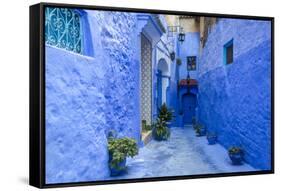 Traditional Moroccan Architectural Details in Chefchaouen, Morocco, Africa-Pagina-Framed Stretched Canvas