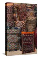 Traditional Moroccan Cushions for Sale in Old Square, Marrakech, Morocco, North Africa, Africa-Martin Child-Stretched Canvas