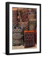 Traditional Moroccan Cushions for Sale in Old Square, Marrakech, Morocco, North Africa, Africa-Martin Child-Framed Photographic Print