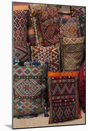 Traditional Moroccan Cushions for Sale in Old Square, Marrakech, Morocco, North Africa, Africa-Martin Child-Mounted Photographic Print