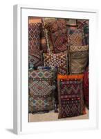 Traditional Moroccan Cushions for Sale in Old Square, Marrakech, Morocco, North Africa, Africa-Martin Child-Framed Photographic Print