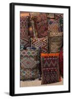 Traditional Moroccan Cushions for Sale in Old Square, Marrakech, Morocco, North Africa, Africa-Martin Child-Framed Photographic Print