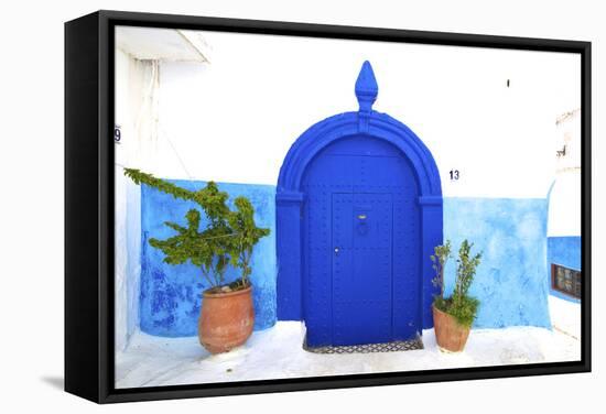 Traditional Moroccan Decorative Door, Rabat, Morocco, North Africa-null-Framed Stretched Canvas