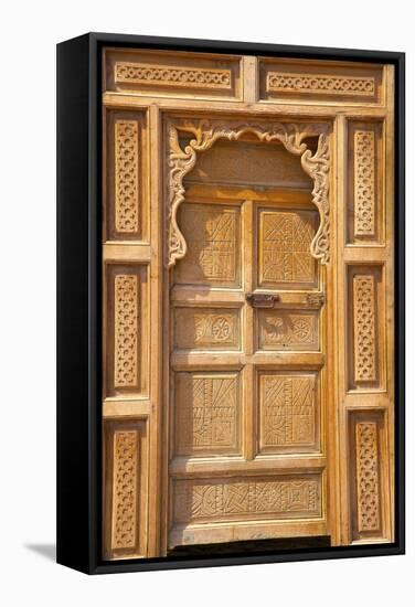 Traditional Moroccan Decorative Wooden Door, Rabat, Morocco, North Africa, Africa-Neil Farrin-Framed Stretched Canvas