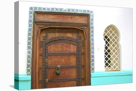 Traditional Moroccan Decorative Wooden Door, Tangier, Morocco, North Africa, Africa-Neil Farrin-Stretched Canvas