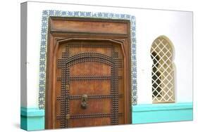 Traditional Moroccan Decorative Wooden Door, Tangier, Morocco, North Africa, Africa-Neil Farrin-Stretched Canvas