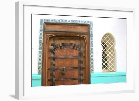 Traditional Moroccan Decorative Wooden Door, Tangier, Morocco, North Africa, Africa-Neil Farrin-Framed Photographic Print