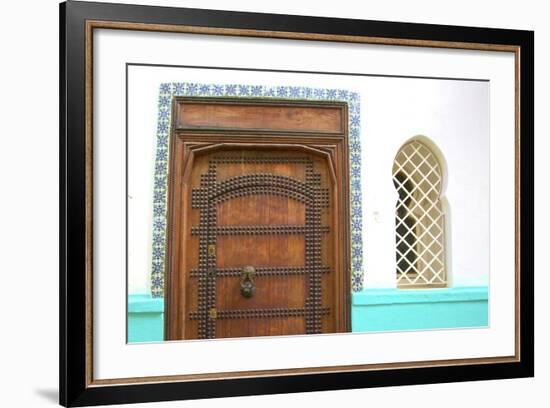 Traditional Moroccan Decorative Wooden Door, Tangier, Morocco, North Africa, Africa-Neil Farrin-Framed Photographic Print