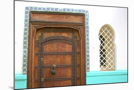 Traditional Moroccan Decorative Wooden Door, Tangier, Morocco, North Africa, Africa-Neil Farrin-Mounted Photographic Print