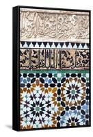 Traditional Moroccan Zallij Tile Work in the Ben Youssef Medersa-Martin Child-Framed Stretched Canvas