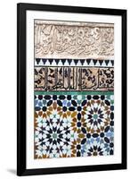 Traditional Moroccan Zallij Tile Work in the Ben Youssef Medersa-Martin Child-Framed Photographic Print