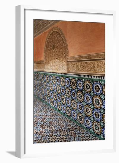 Traditional Moroccan Zallij Tile Work in the Ben Youssef Medersa-Martin Child-Framed Photographic Print