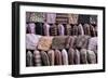 Traditional Nepalese Hats on Sale on a Market Stall in Kathmandu, Nepal, Asia-John Woodworth-Framed Photographic Print