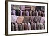 Traditional Nepalese Hats on Sale on a Market Stall in Kathmandu, Nepal, Asia-John Woodworth-Framed Photographic Print