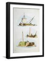 Traditional Norfolk Boats, 1814-William Henry Pyne-Framed Giclee Print