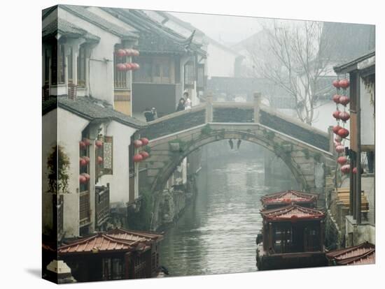 Traditional Old Riverside Houses in Shantang Water Town, Suzhou, Jiangsu Province, China-Kober Christian-Stretched Canvas