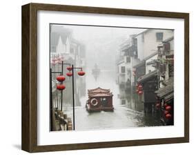 Traditional Old Riverside Houses in Shantang Water Town, Suzhou, Jiangsu Province, China-Kober Christian-Framed Photographic Print