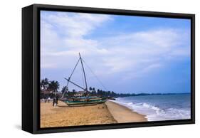Traditional Outrigger Fishing Boat (Oruva), Negombo Beach, Negombo, Sri Lanka, Asia-Matthew Williams-Ellis-Framed Stretched Canvas