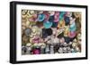 Traditional Panama hats and Sombreros for sale at a street market in Cartagena, Colombia-Alex Treadway-Framed Photographic Print