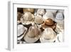 Traditional Panama hats for sale at a street market in Cartagena, Colombia, South America-Alex Treadway-Framed Photographic Print