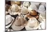 Traditional Panama hats for sale at a street market in Cartagena, Colombia, South America-Alex Treadway-Mounted Photographic Print