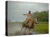 Traditional Pantanal Cowboys, Peao Pantaneiro, in Wetlands, Mato Grosso Do Sur Region, Brazil-Mark Hannaford-Stretched Canvas