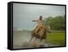 Traditional Pantanal Cowboys, Peao Pantaneiro, in Wetlands, Mato Grosso Do Sur Region, Brazil-Mark Hannaford-Framed Stretched Canvas