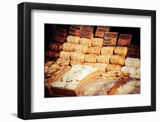 Traditional Polish Smoked Cheese Oscypek in Outdoor Market in Zakopane-Curioso Travel Photography-Framed Photographic Print
