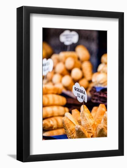 Traditional Polish Smoked Cheese Oscypek on Outdoor Market in Krakow, Poland.-Curioso Travel Photography-Framed Photographic Print