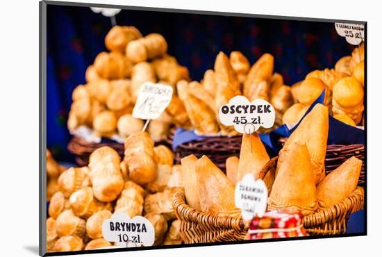 Traditional Polish Smoked Cheese Oscypek on Outdoor Market in Krakow, Poland.-Curioso Travel Photography-Mounted Photographic Print