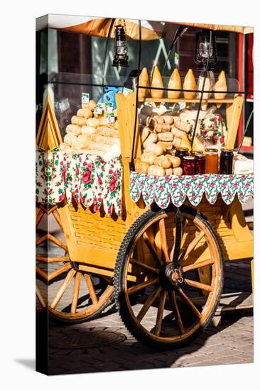 Traditional Polish Smoked Cheese Oscypek on Outdoor Market in Zakopane-Curioso Travel Photography-Stretched Canvas