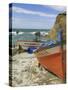 Traditional Portuguese Fishing Boats in a Small Coastal Harbour, Beja District, Portugal-Neale Clarke-Stretched Canvas