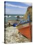 Traditional Portuguese Fishing Boats in a Small Coastal Harbour, Beja District, Portugal-Neale Clarke-Stretched Canvas