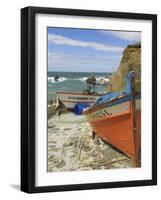 Traditional Portuguese Fishing Boats in a Small Coastal Harbour, Beja District, Portugal-Neale Clarke-Framed Photographic Print