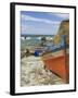 Traditional Portuguese Fishing Boats in a Small Coastal Harbour, Beja District, Portugal-Neale Clarke-Framed Photographic Print