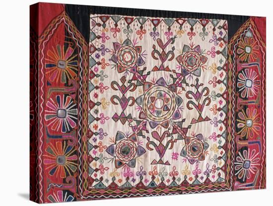 Traditional Rabari Tribal Embroidered Fabrics, Kutch, Gujarat State, India-John Henry Claude Wilson-Stretched Canvas