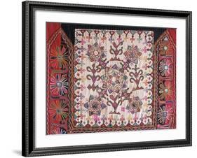 Traditional Rabari Tribal Embroidered Fabrics, Kutch, Gujarat State, India-John Henry Claude Wilson-Framed Photographic Print