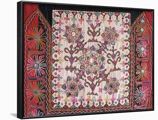 Traditional Rabari Tribal Embroidered Fabrics, Kutch, Gujarat State, India-John Henry Claude Wilson-Framed Photographic Print