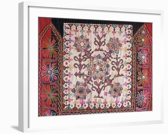 Traditional Rabari Tribal Embroidered Fabrics, Kutch, Gujarat State, India-John Henry Claude Wilson-Framed Photographic Print